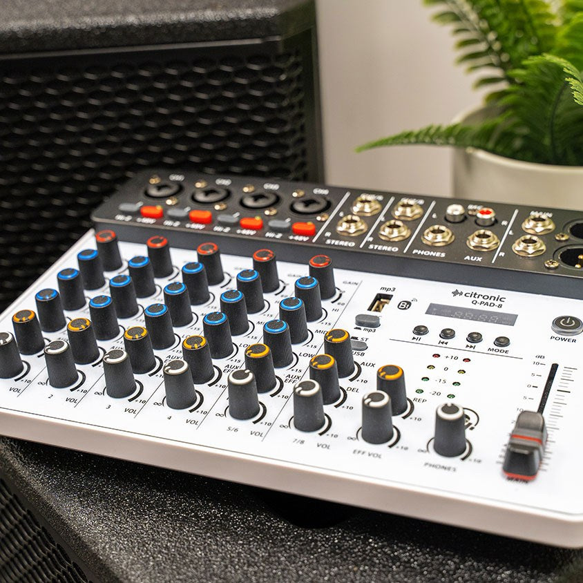 Citronic Q-PAD-8 Compact 8-Channel USB/Bluetooth Mixer