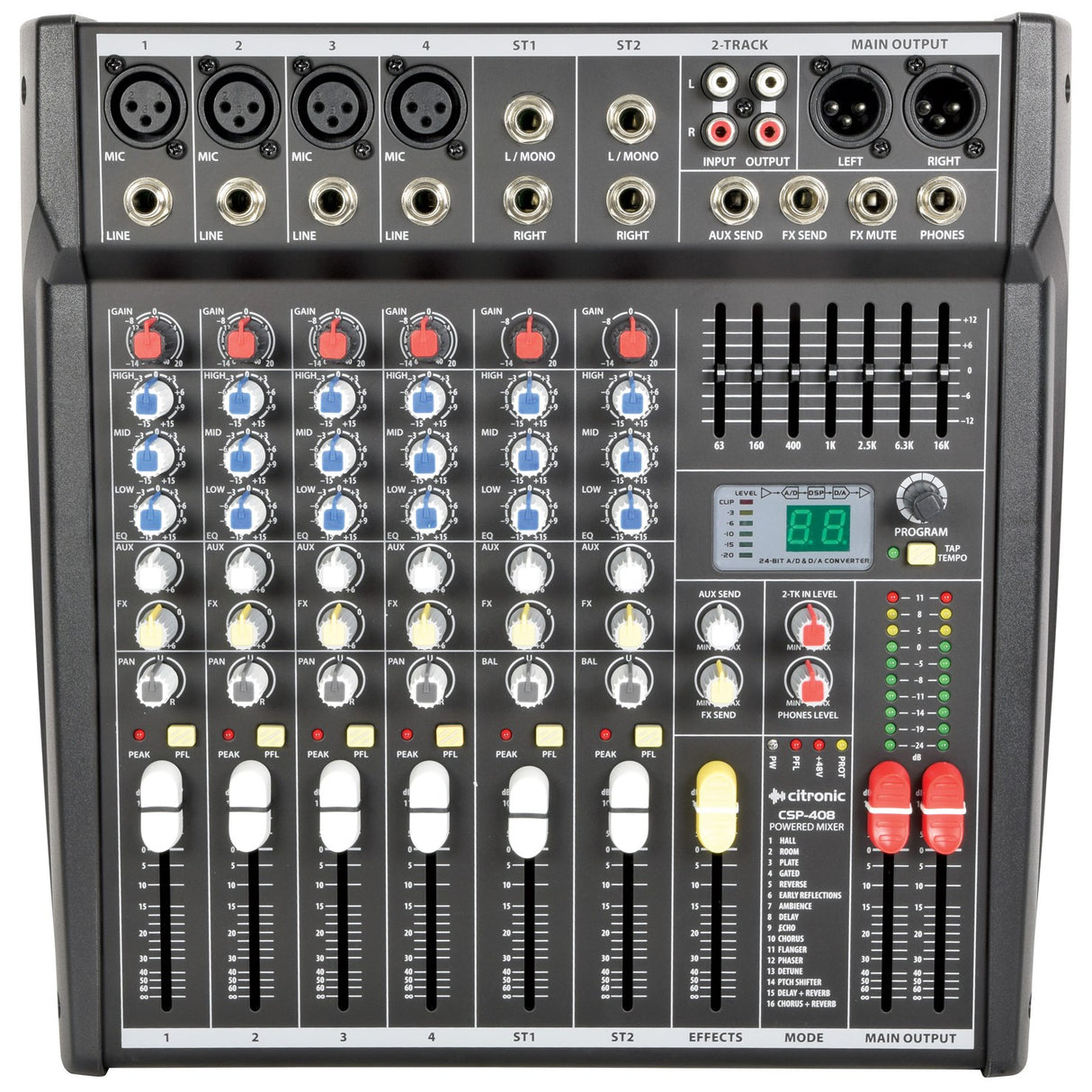 Citronic CSP-408 400W Compact Powered Mixer with DSP