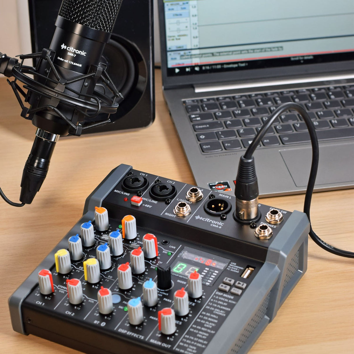 Citronic CMA-6 Compact 6-Channel Mixer with DSP & Bluetooth