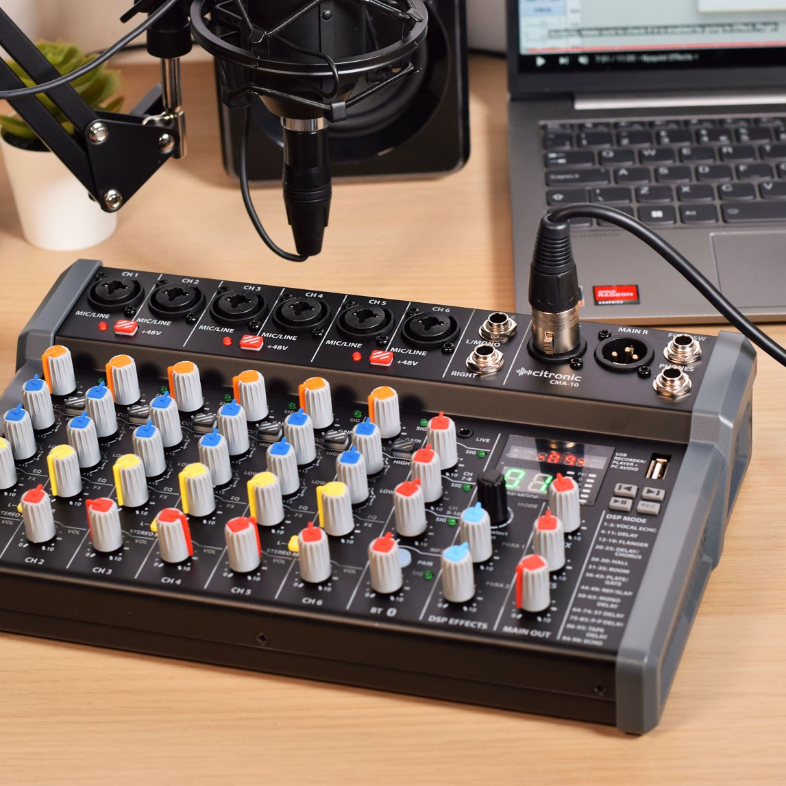 Citronic CMA-10 Compact Mixer with DSP FX and Bluetooth