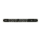 Citronic CX23 2-way stereo/3-way mono active crossover in a 1U black rack unit with channel A and B knobs, indicator LEDs, and power switch.