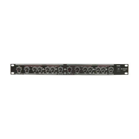 Citronic CL22 stereo compressor limiter gate, a 1U rackmount signal processor with dual channel controls, LED meters, and power switch, on white.