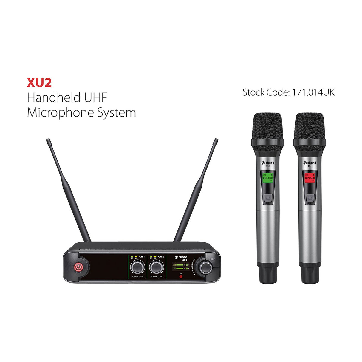 Chord XU2-H Dual Handheld UHF Wireless Microphone System