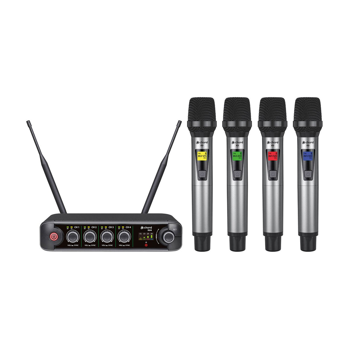 Chord XU4-H Quad Handheld UHF Wireless Microphone System