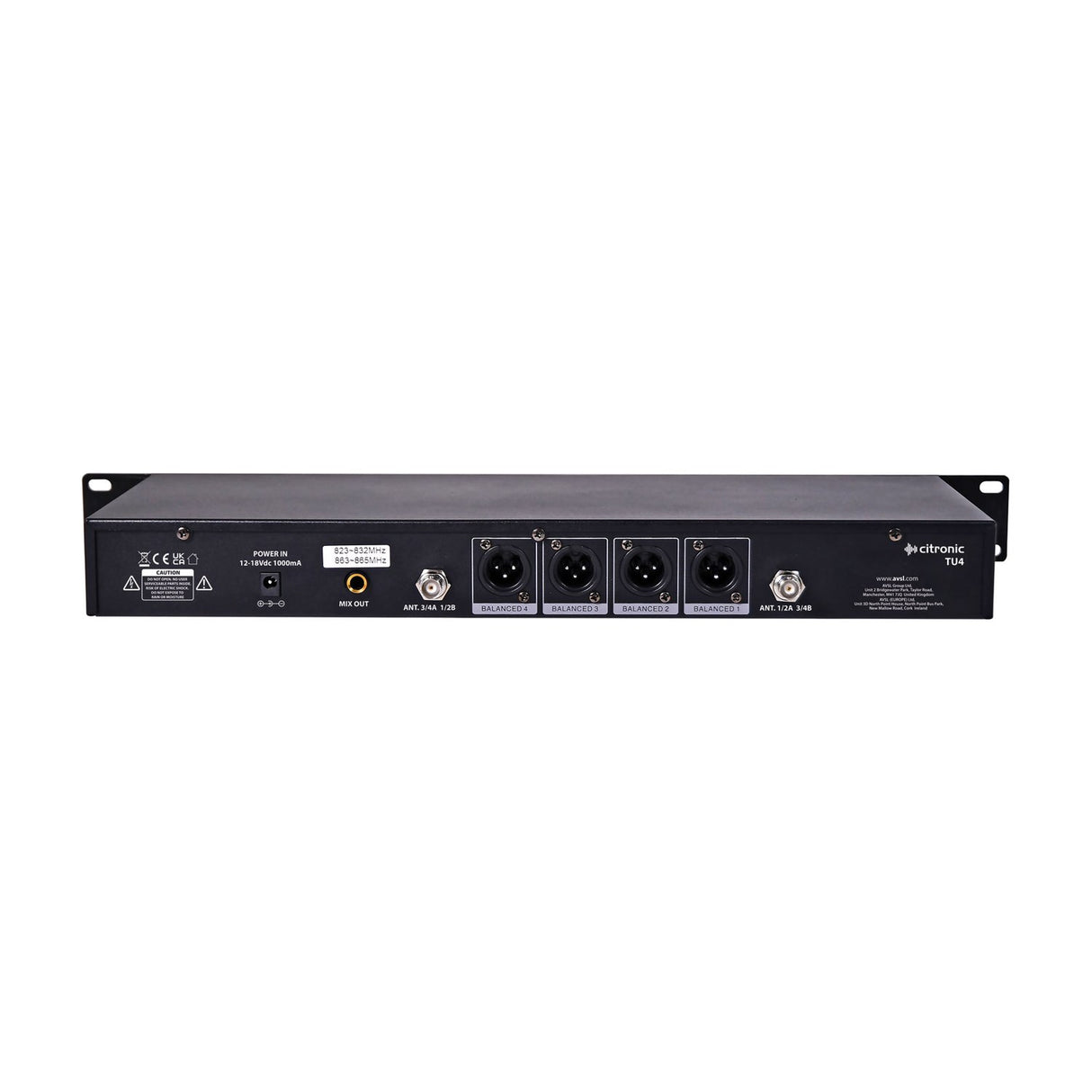 Citronic TU4-N Quad UHF Wireless Microphone System