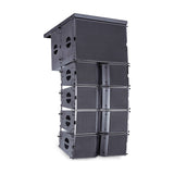 Citronic C-118S 18" active line array subwoofer by AVSL stacked with C-series array cabinets in a flown configuration on a white background.