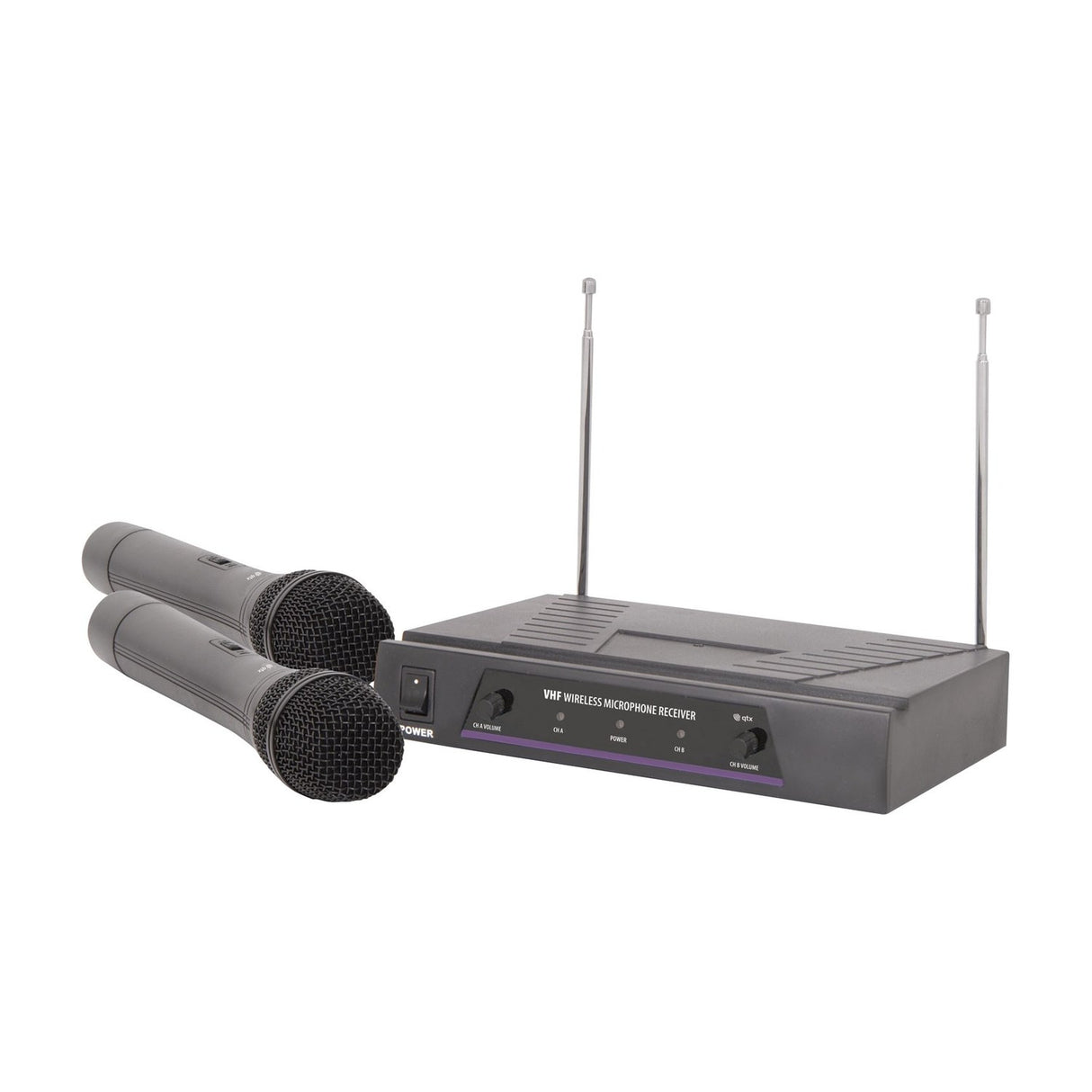 QTX VH2 Dual Handheld VHF Wireless Microphone System