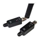 Citronic X24 2.4GHz wireless XLR transmitter and receiver set in matte black with LED indicators, shown with a microphone connected on a white background.