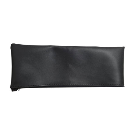Chord HTP-295 wireless microphone transmitter pouch in black PU leather with zip closure along the bottom edge, shown on a plain white background.