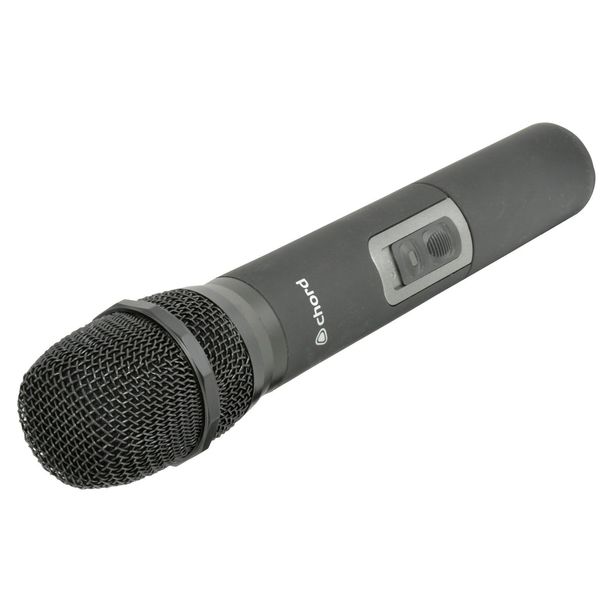 The Chord NU4 Handheld Microphone Transmitter 863.1mhz in yellow is a stylish wireless microphone that features a mesh grille and an intuitive on/off switch located on the handle, specifically crafted for audio input and recording. It is part of a dependable UHF wireless system, ensuring seamless integration with handheld transmitters for flexible sound capture.