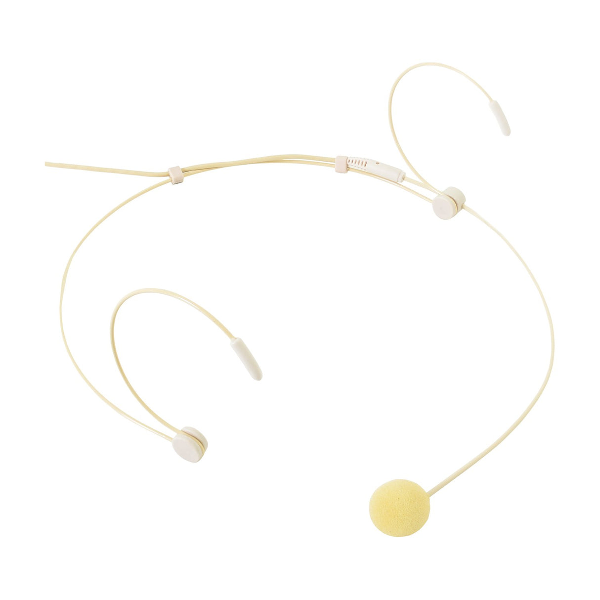 Chord DCN-35 discreet cardioid neckband microphone in beige with foam-covered capsule and threaded 3.5mm mono jack, shown on a plain white background.