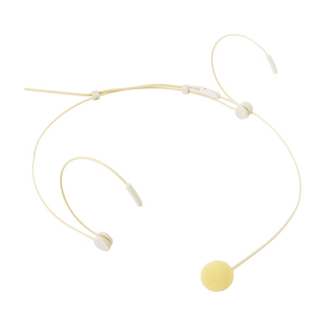 Chord DCN-35 discreet cardioid neckband microphone in beige with foam-covered capsule and threaded 3.5mm mono jack, shown on a plain white background.