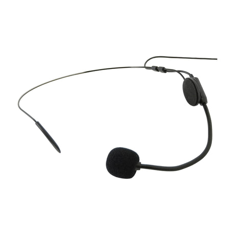 Chord LAN-35 cardioid neckband microphone in matt black with foam windscreen and threaded 3.5mm jack cable, shown on a plain white background.