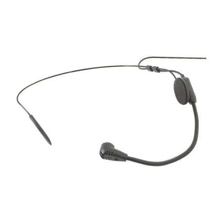 Chord LAN-35 cardioid neckband microphone in matt black with flexible boom arm, condenser capsule and threaded 3.5mm jack cable on a white background.