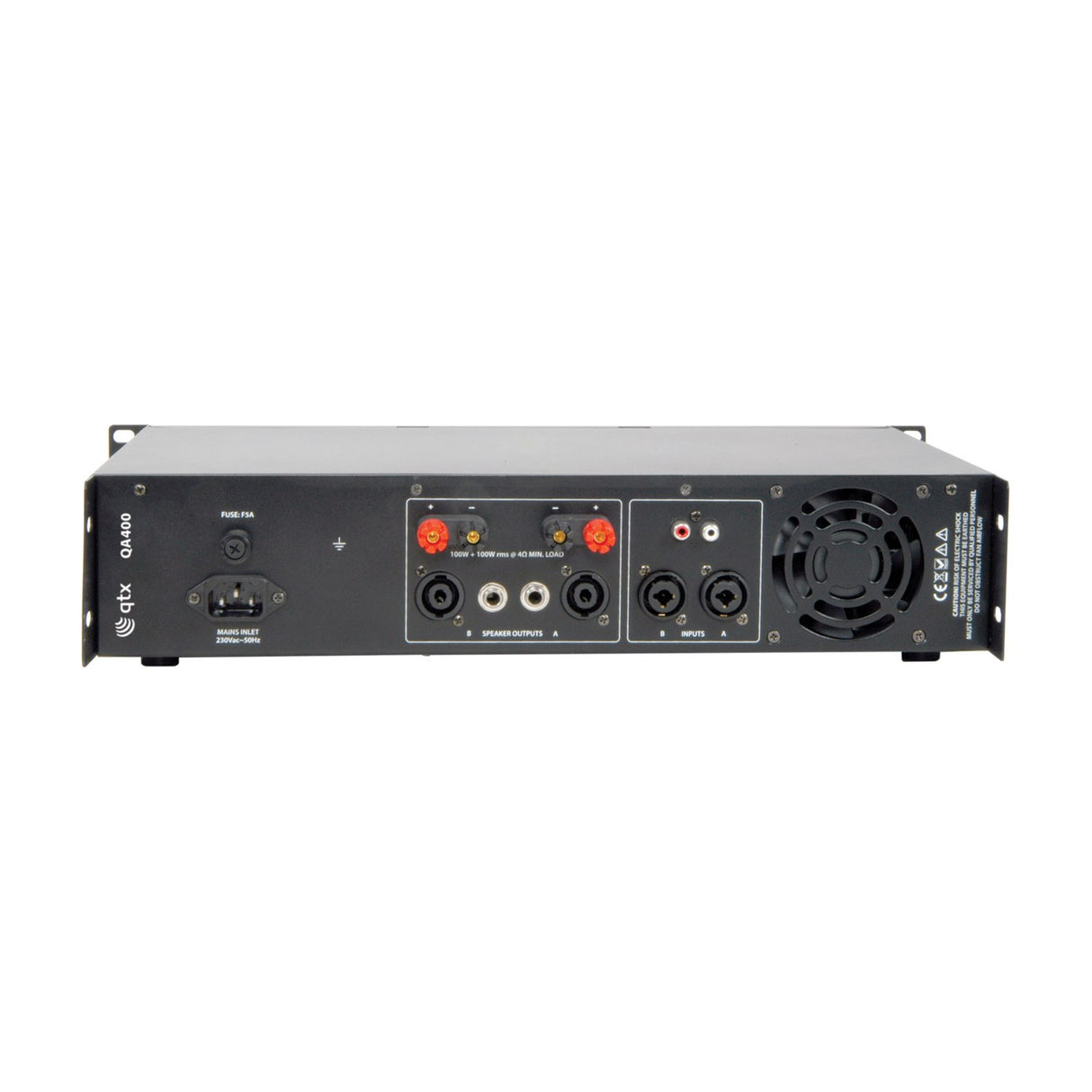 QTX QA400 Dual Channel Rack Mount Power Amplifier