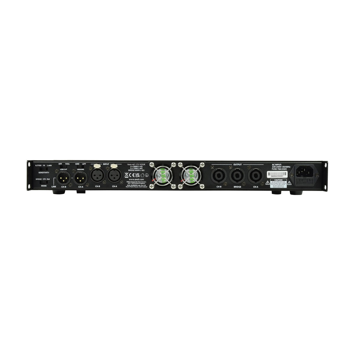 Citronic D300 Class-D Stereo Power Amplifier 2 x 150W