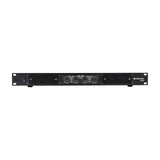 Citronic D4350 1U rack-mount quad power amplifier with four channel knobs, ventilation grilles and power switch on a black front panel.