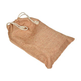 Chord KALIMBA-O17C thumb piano carrying bag in woven tan fabric with cream drawstring cords, shown on a plain white background.