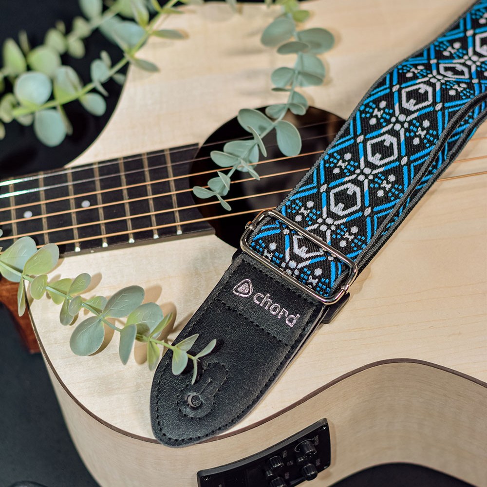 Chord STP-BLJ2 Blue Jacquard Embroidered Guitar Strap