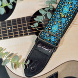 Chord STP-BFL2 Blue Floral Embroidered Guitar Strap