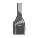 Chord GB-3C1 padded 3/4 guitar gig bag in black and grey water-resistant nylon, with front zip pocket, carry handle and shoulder strap, on white.