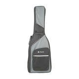 Chord GB-E1 electric guitar gig bag in black and grey nylon with front zip pocket, carry handle and padded shoulder strap on a white background.