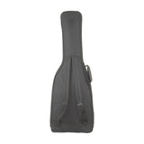 Rear view of the Chord GB-E1 electric guitar gig bag in black nylon, showing padded backpack straps and side carry handle on a white background.