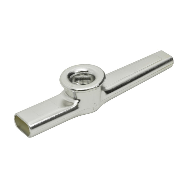 Chord Kazoo plastic buzz vocal instrument by AVSL in a chrome-effect silver finish, shown at an angle on a plain white background.