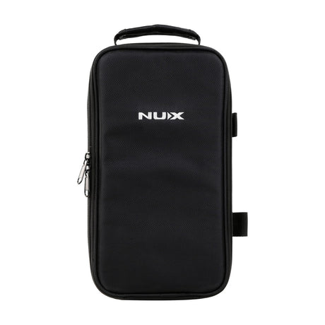 NU-X padded transit bag for multi-FX units, black Oxford fabric with top carry handle and side zip, shown on a plain white background.