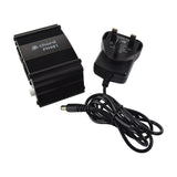 Chord PH481 single channel 48V phantom power unit in black finished casing with UK plug adaptor and DC cable, shown on a white background.