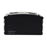 Side view of the Chord PH481 single channel 48V phantom power unit by AVSL, showing the DC power input labelled 5Vdc 1A on a matte black casing.