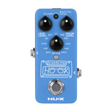 NU-X NDL-3 Hook Drum Machine and Looper pedal in blue with Loop Level, Drum Level and Style knobs, footswitch and tempo LED, on white.