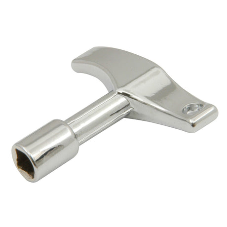 The Chord Standard Drum Key features a chrome finish with a T-shaped handle and a hexagonal socket on one end, measuring 42 x 40 x 9mm, making it perfect for efficiently tuning drums.