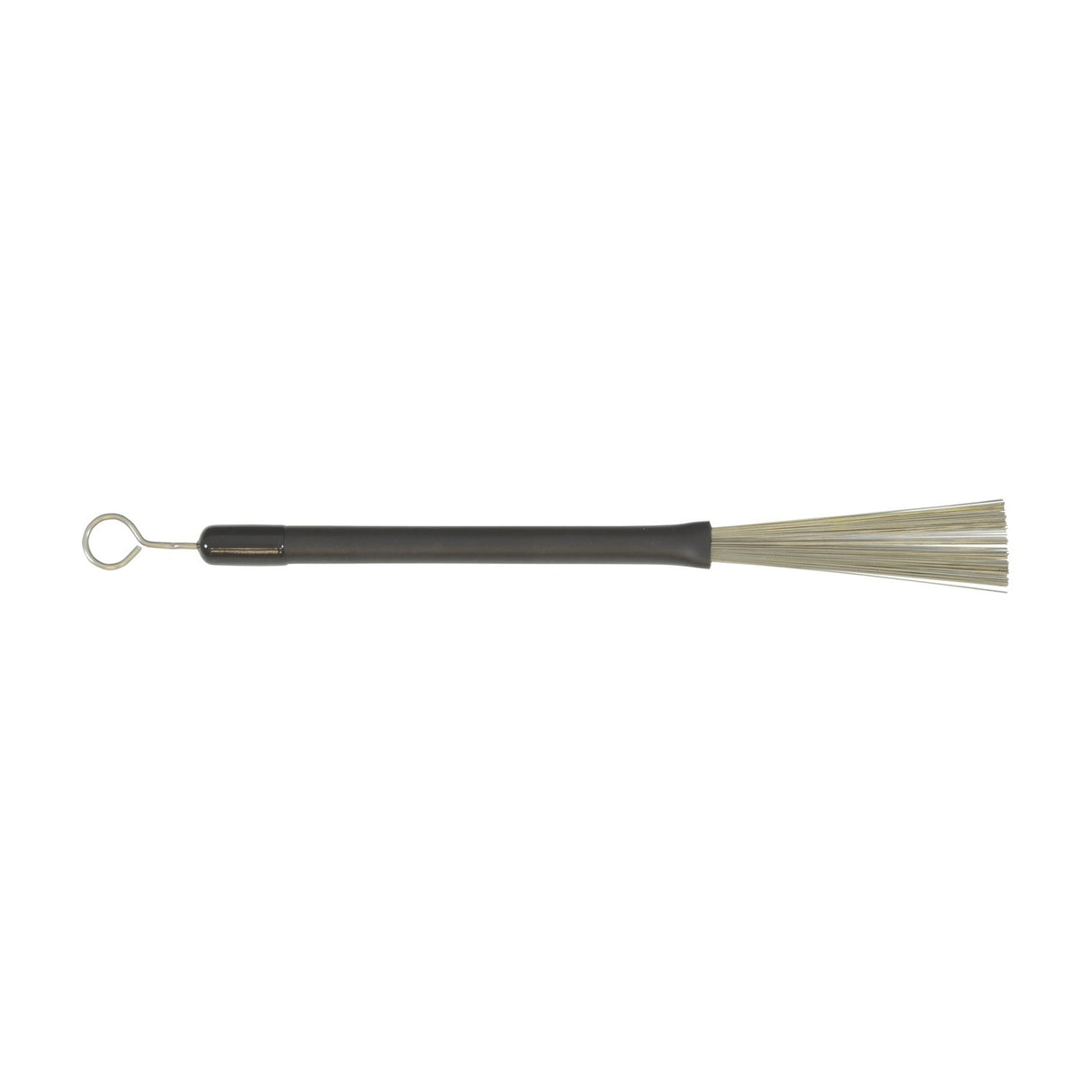 Chord WBRUSH retractable wire drum brush with matt black plastic handle, loop end and fanned steel bristles, shown on a plain white background.