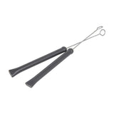 Chord WBRUSH retractable wire drum brushes shown as a pair with matt black plastic handles and extended steel wire bristles on a white background.