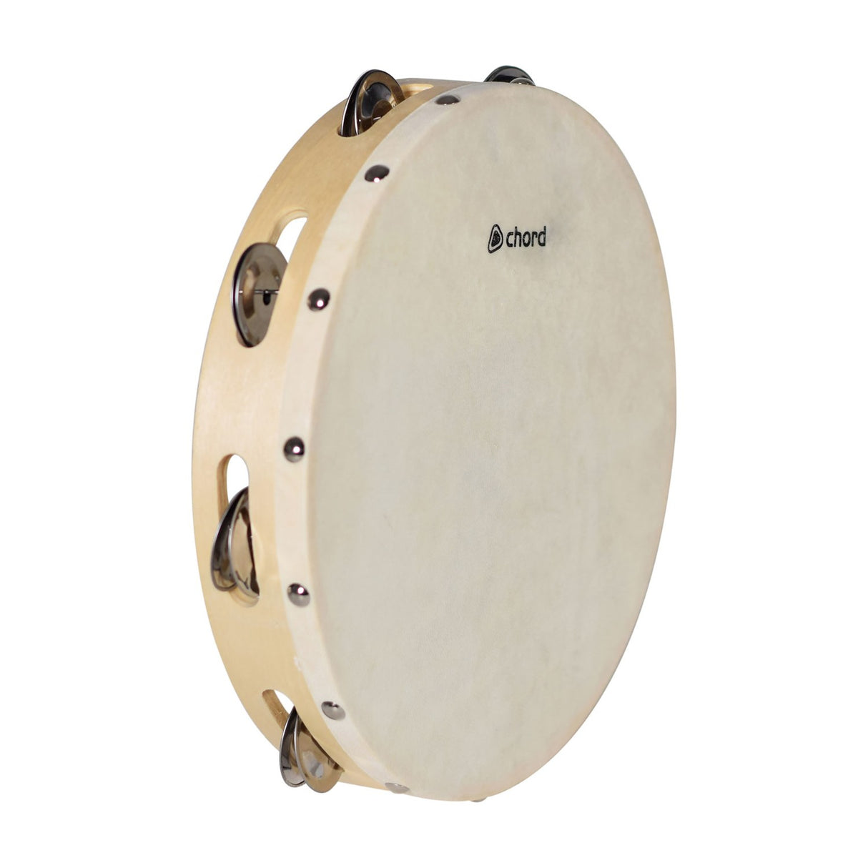 Chord TAMB10H Headed Tambourine 25cm Wooden Ring