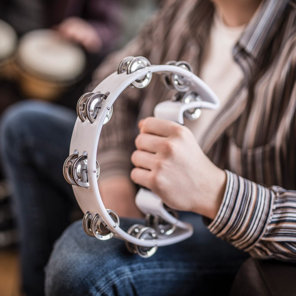 Chord TAMB-SD-WH White D-Shape Tambourine