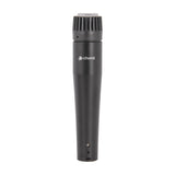 Chord IM07 dynamic instrument and vocal microphone in matte black with angled grille head and XLR base, shown upright on a plain white background.