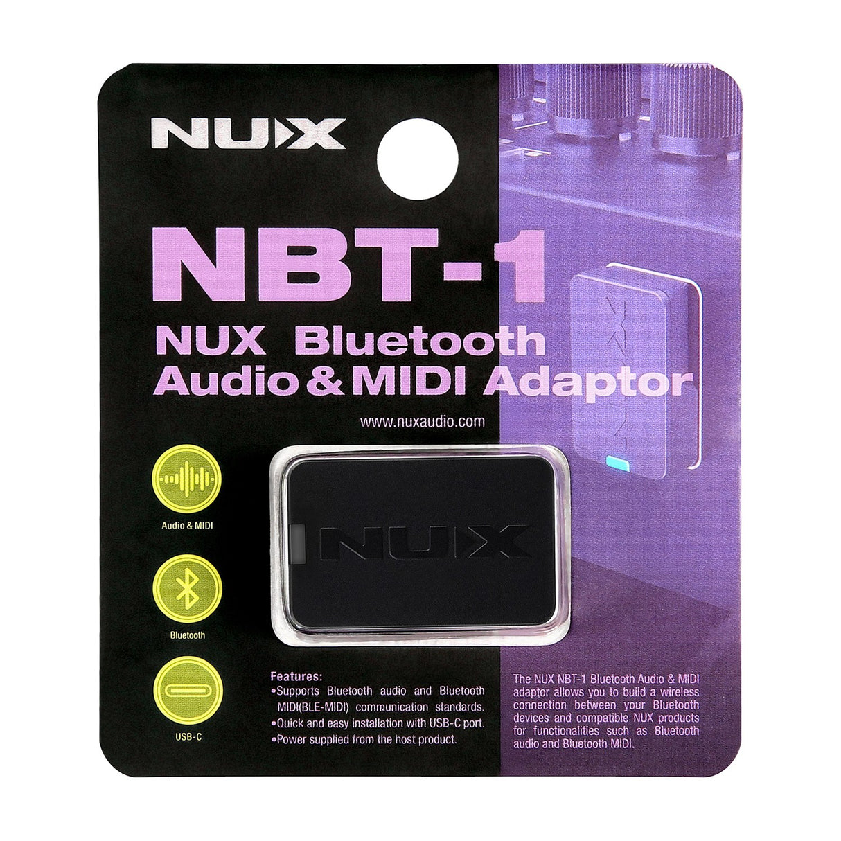 NU-X NBT-1 Bluetooth Audio & MIDI Adapter