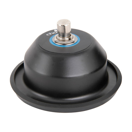 Chord FS1L single latching footswitch with black conical steel case, flexible base and metal push button, shown on a plain white background.