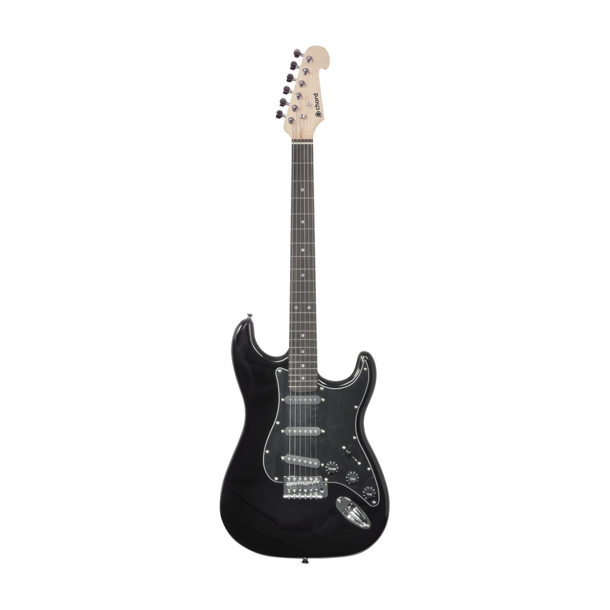 Chord CAL63-BK Single Coil Electric Guitar in Black