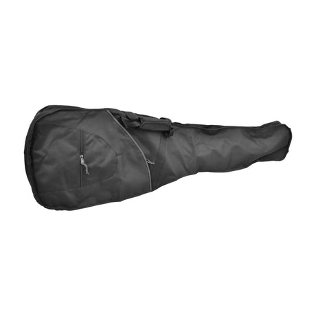 Chord GB-BU1 lightweight bass guitar gig bag in black water-resistant nylon with front zip pocket and carry handle, shown on a plain white background.