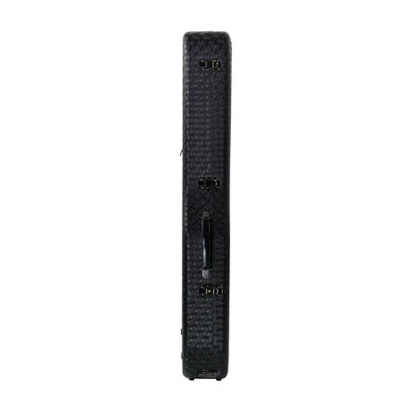Chord EPP Moulded Electric Guitar Case shown upright in black woven-textured finish with side handle and metal latches, plain white background.