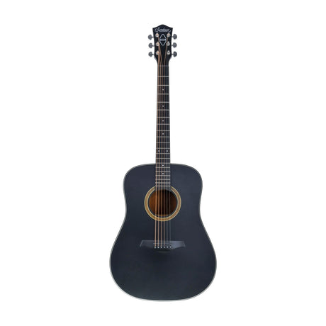 Chord SD11-BLK Sundown Western acoustic guitar in matt black with rosewood fingerboard and chrome die-cast tuners, shown on a plain white background.