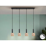 Sincro 4 Light LED Metal Mesh Bar Pendant 5W 3000K - Black/Gold