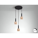 Sincro 3 Light LED Metal Mesh Cluster Pendant 5W 3000K - Black/Gold