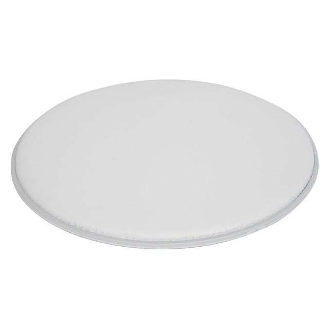 A plain, round Chord Drum Head - Coated - 12 Inch on a white background, reminiscent of a cushion pad.