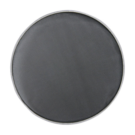 Chord DMH-8 8in mesh drum head with black woven nylon surface and silver metal hoop, shown from above on a plain white background.