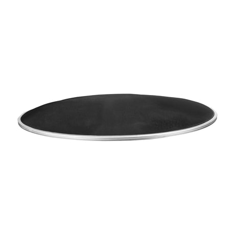 Chord DMH-16 16in mesh drum head with black woven nylon surface and silver metal rim, shown side-on against a plain white background.