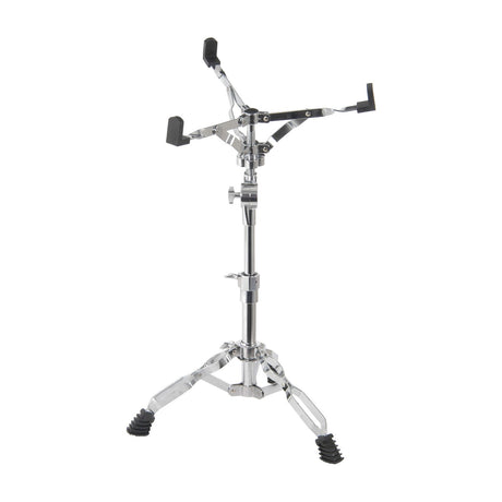 Chord SNST1 foldable adjustable snare drum stand in chrome finish with 3-claw rim grip and tripod base, shown on a plain white background.